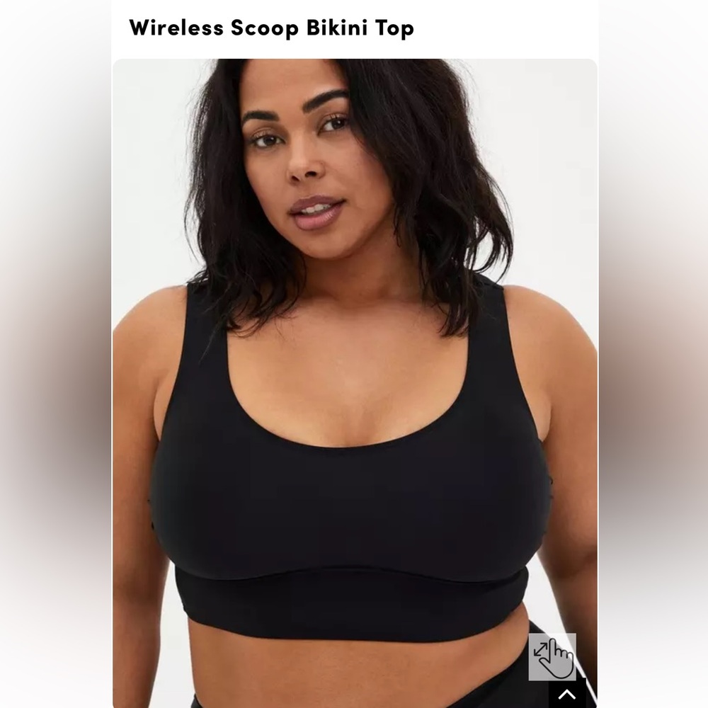 Torrid Wireless Scoop Black Bikini Top